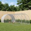Chicken Coop Silver 314.96 x 118.11 x 78.74 in Galvanised Steel