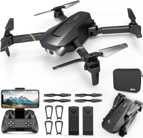 Foldable RC Drone with 1080P Camera for Adults Beginners & Kids, FPV Quadcopter Toy Gift, 2 Batteries & Carrying Case, OneKey Start, Headless Mod