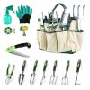 Aluminum Alloy Gardening Hand Tools 13-Piece Set, Multi-Function Garden Kit with Oxford Carry Bag, Plant Tags, Pruning Shears for Planting