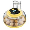 18 Egg Incubator, Automatic Egg Turner with LED Candler, Temperature & Humidity Control, 360° View Clear Window, Auto Water Refill