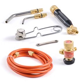 Air Acetylene Torch Kit, Acetylene Gas Welding Tool with 149'' Hose, 2 Welding Tips, CGA200 Regulator & Torch Handle