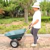 wheel barrow Two wheeled trolley for green garden 15 inch pneumatic wheel WB1001GN