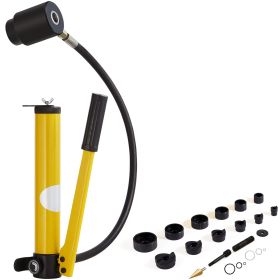 Hydraulic Knockout Punch Kit, 10 Ton 1/2" to 2" Conduit Hole Cutter Set, KO Tool Kits with Puncher 6 Piece, Metal Sheet Driver Tools, For Aluminu