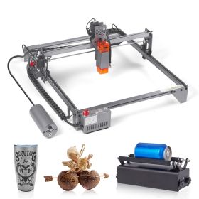 Laser Engraver, 10W Output Laser Engraving Machine, 15.7" x 15.7" Large Working Area, 10000mm/min Movement Speed, Compressed Spot with Rotary Rol