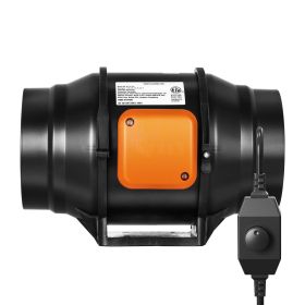 Inline Duct Fan, 6-Inch 400 CFM with Variable Speed Controller, Quiet AC-motor Ventilation Exhaust Fan for Cooling Booster, Grow Tents, Hydroponi