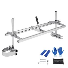 Chainsaw Mill, Portable Sawmill 14"-48" Guide Bar, Galvanized Steel Chainsaw Planking Mill with 0.2"-11.81" Cutting Thickness