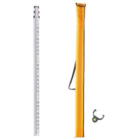 Aluminum Grade Rod, 9-Feet/10ths 3 Sections Telescopic Measuring Rod,Double-Sided Scale 1/10ft Leveling Rod Stick