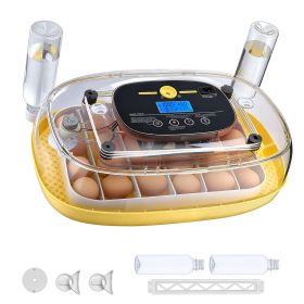 24 Egg Incubator, Automatic Egg Turner with LED Candler, Temperature & Humidity Control, 360° View Clear Window, Auto Water Refill