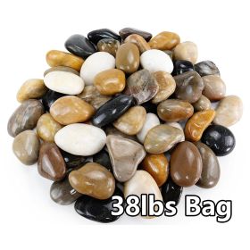 38lbs Mixed Color Pebbles for Plants, 2-3 Inch High Polished Natural Large River Rocks for Landscaping