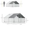 10' x 13' x 6.5' Metal Frame Chicken Run, Outdoor Hen House with Cover & Lockable Door