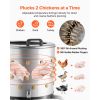 Chicken Plucker Machine, 19.7 in Drum, 750W & 275RPM Electric Chicken Plucking Machine with 98 Soft Fingers & Transport Wheels