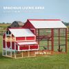 187.3" Large Chicken Coop, Walk-in Wooden Hen House, Outdoor Poultry Cage with Run, Weatherproof Roof, Nesting Box