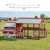 187.3" Large Chicken Coop, Walk-in Wooden Hen House, Outdoor Poultry Cage with Run, Weatherproof Roof, Nesting Box