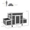 Wooden Chicken Coop with Nesting Box for 6 Chickens, Dark Gray
