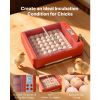 36 Egg Incubator, Automatic Egg Turner with LED Candler & Water Tray, Temperature & Humidity Control, 360° View Clear Window
