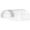 Chicken Coop Silver 314.96 x 118.11 x 78.74 in Galvanised Steel
