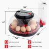 US 12 Egg Incubator with Automatic Egg Turning, Temperature and humidity Control,Auto Water Addition, LED Egg Candler, for Hatching Chickens,Ducks