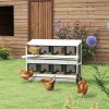 Chicken Nesting Box, 8 Compartment Wood Laying Boxes for Chicken Coop with Egg Collection Trays Perches for 16-32 Hens