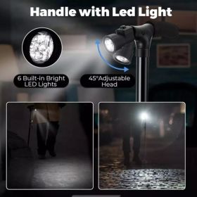 Camping Hiking Walking Stick 5 Level Height Adjustable Folding Walking Cane with LED Light And Alarm (Option: Default Title)