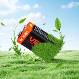 9V Alkaline Batteries 12-Pack 9 Volt Battery For Smoke Detector Long Lasting (Option: Yellow)