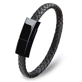 USB Charging Bracelet Cable Fashion Double Braided Leather Wrist Data Charger Cord; Perfect Birthday/Christmas/New Year/Thanksgiving Day Gift For (size: Lightning)
