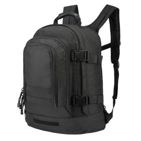 Military Outdoor Backpack Expandable Backpack Tactical Daypack With Waist Strap for Hiking Hunting Outdoor (Color: Black)