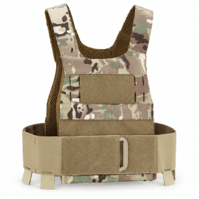 Tactical Training Vest Carrier, Adjustable Lightweight Workout Vest with Hook-and-Loop Panels and Modular Slots for Rucking (Color: Camo)