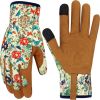 Leather Gardening Gloves for Women Thorn Proof Garden Gloves Touch Screen Working Gloves Gifts  Medium