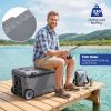 74 Quart Portable Rolling Cooler with Fish Ruler for Outdoor