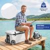 74 Quart Portable Rolling Cooler with Fish Ruler for Outdoor